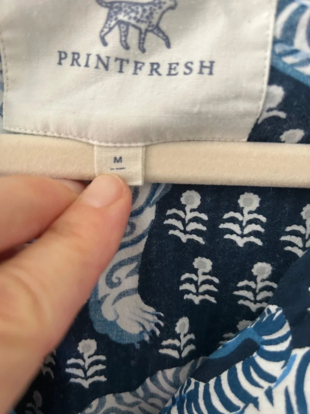 Printfresh Tiger Queen Pajama Top M Navy & White Organic Cotton - Picture 3 of 14